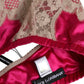Dolce & Gabbana Magenta Floral Lace Silk Non Wire Bra Underwear
