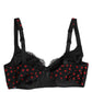 Dolce & Gabbana Black Red Polka Dot Underwired Balconette Underwear
