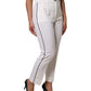 Dolce & Gabbana White Wool High Waist Tapered Pants