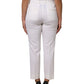 Dolce & Gabbana White Wool High Waist Tapered Pants