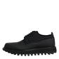 Dolce & Gabbana Black Leather Lace Up Trekking Dress Shoes