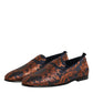 Dolce & Gabbana Black Jacquard Polyester Slip On Loafers Shoes