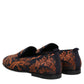 Dolce & Gabbana Black Jacquard Polyester Slip On Loafers Shoes