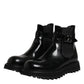 Dolce & Gabbana Black Belted DG Logo Men Chelsea Boots Shoes