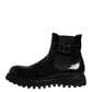 Dolce & Gabbana Black Belted DG Logo Men Chelsea Boots Shoes