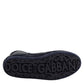Dolce & Gabbana Dark Blue Leather KING High Top Sneakers Shoes