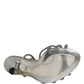 Dolce & Gabbana Silver Strass Ankle Strap Heels Sandals Shoes