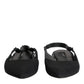 Dolce & Gabbana Black Crystal Charmeuse Slingback Shoes