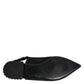 Dolce & Gabbana Black Crystal Charmeuse Slingback Shoes
