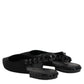 Dolce & Gabbana Black Crystal Charmeuse Slingback Shoes