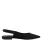 Dolce & Gabbana Black Crystal Charmeuse Slingback Shoes