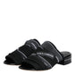 Dolce & Gabbana Black Slides Slip On Sandals Shoes