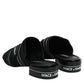 Dolce & Gabbana Black Slides Slip On Sandals Shoes