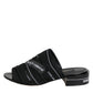 Dolce & Gabbana Black Slides Slip On Sandals Shoes