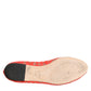 Dolce & Gabbana Orange Lace Crystal Ballet Flats Loafers Shoes