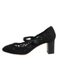 Dolce & Gabbana Black Mary Jane Taormina Lace Pumps Shoes