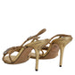 Dolce & Gabbana Gold Strass Ankle Strap Heels Sandals Shoes