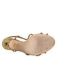 Dolce & Gabbana Gold Strass Ankle Strap Heels Sandals Shoes