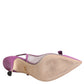 Dolce & Gabbana Purple Leather Mesh High Heels Slingback Shoes