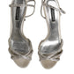 Dolce & Gabbana Silver Strass Ankle Strap KEIRA Sandals Shoes