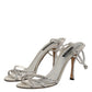Dolce & Gabbana Silver Strass Ankle Strap KEIRA Sandals Shoes