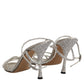 Dolce & Gabbana Silver Strass Ankle Strap KEIRA Sandals Shoes
