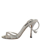 Dolce & Gabbana Silver Strass Ankle Strap KEIRA Sandals Shoes