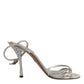 Dolce & Gabbana Silver Strass Ankle Strap KEIRA Sandals Shoes