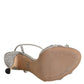 Dolce & Gabbana Silver Strass Ankle Strap KEIRA Sandals Shoes