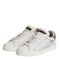 Dolce & Gabbana White Gold Leather Low Top Sneakers Shoes