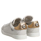 Dolce & Gabbana White Gold Leather Low Top Sneakers Shoes
