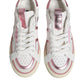 Dolce & Gabbana White Pink Leather Low Top Sneakers Shoes