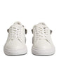 John Richmond White Rhinestone Embellished Sneakers Shoes