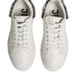 John Richmond White Rhinestone Embellished Sneakers Shoes