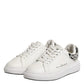 John Richmond White Rhinestone Embellished Sneakers Shoes