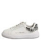 John Richmond White Rhinestone Embellished Sneakers Shoes