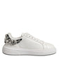 John Richmond White Rhinestone Embellished Sneakers Shoes