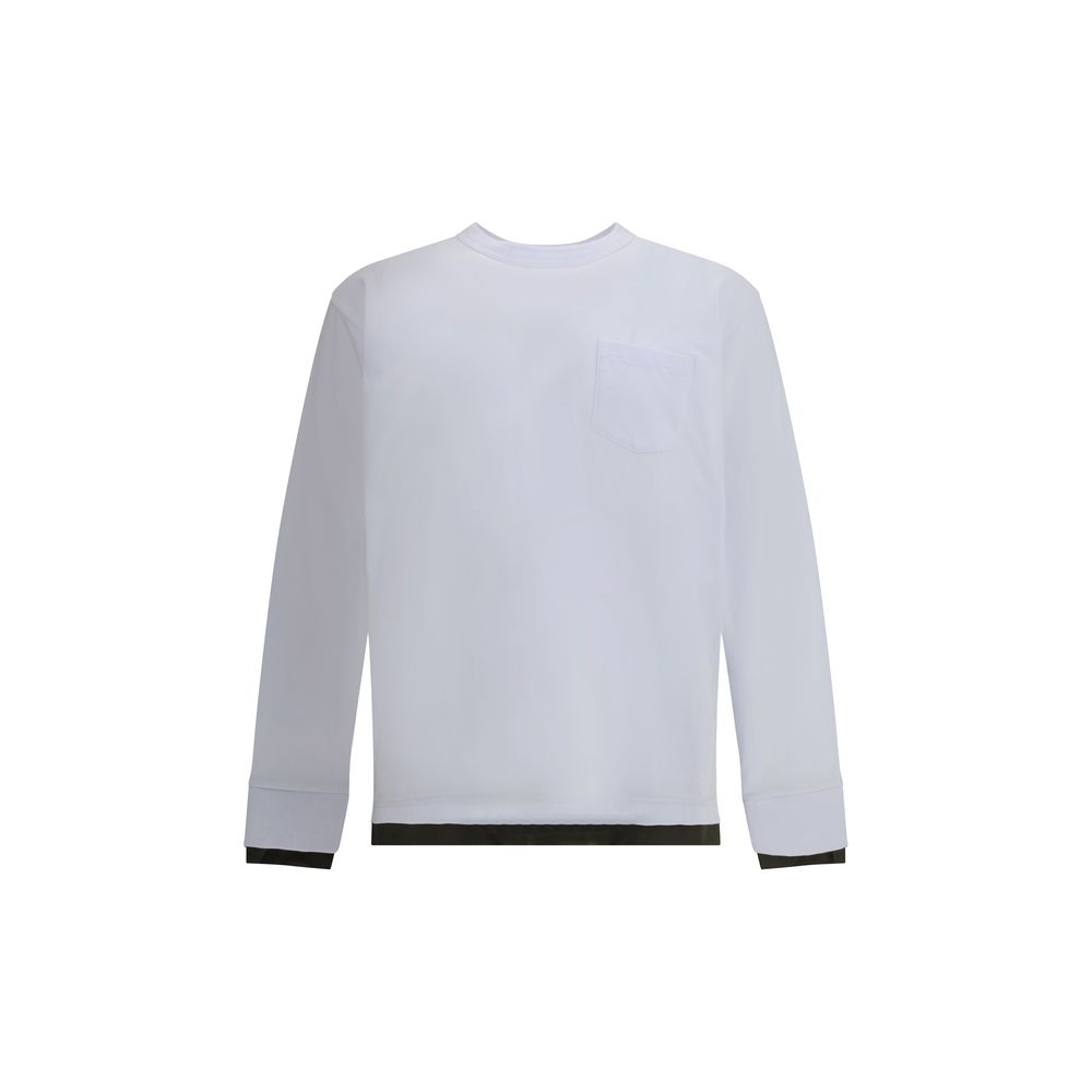 Sacai White Cotton Long Sleeve T-Shirt Mens T-Shirt