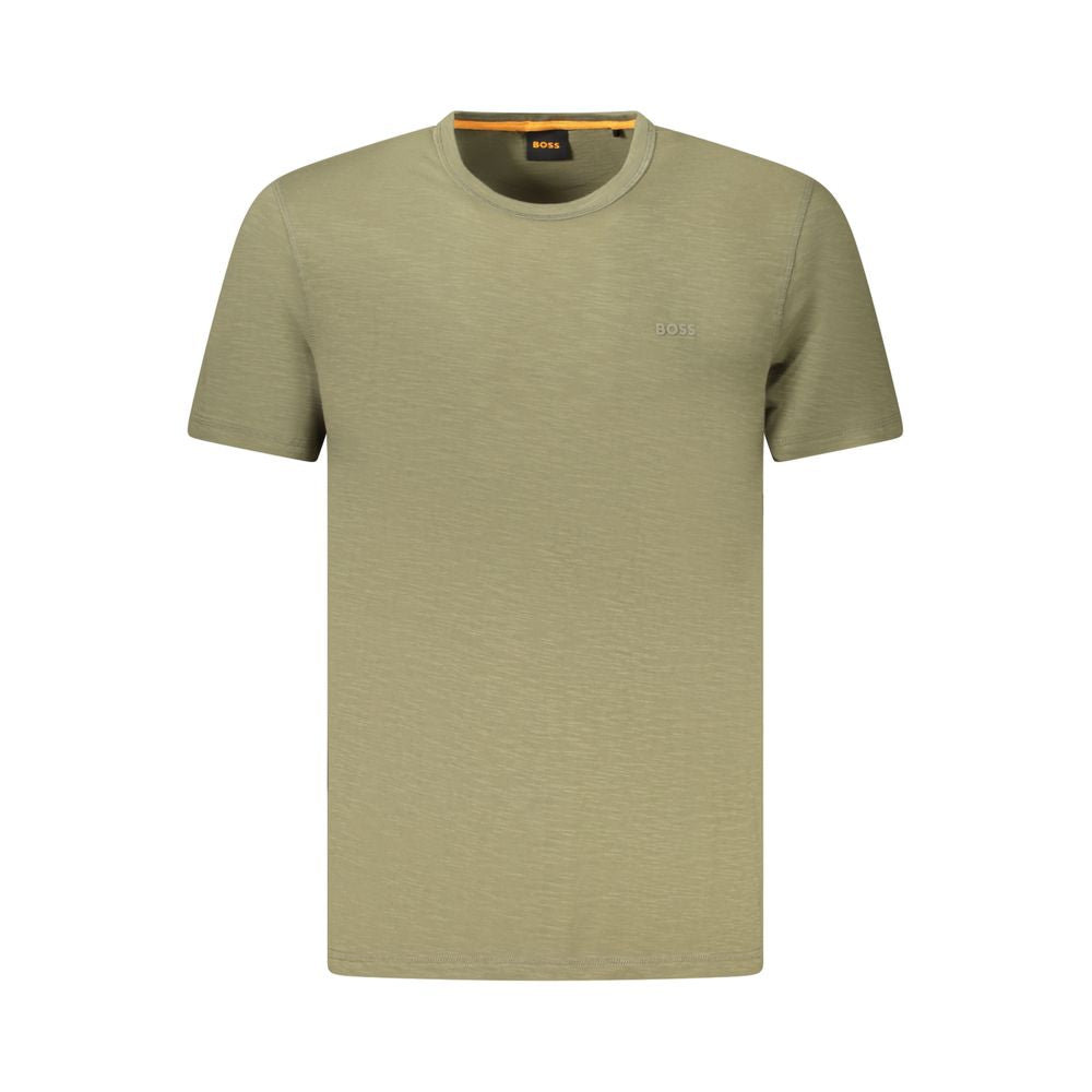 Hugo Boss Green Cotton Men T-Shirt Mens T-Shirt