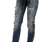 Dolce & Gabbana Crystal Embellished Luxury Denim Jeans