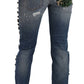 Dolce & Gabbana Crystal Embellished Luxury Denim Jeans