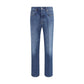Givenchy Blue Cotton Straight-Leg Jeans