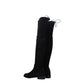 Stuart Weitzman Black Leather Over The Knee