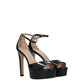 Stuart Weitzman Black Leather Platform Sandals