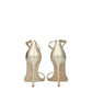Stuart Weitzman Gold Leather Stiletto Heel Sandals