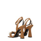 Versace Brown Leather Stiletto Heel Sandals