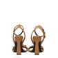Versace Brown Leather Stiletto Heel Sandals