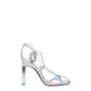 The Attico Gray Leather Stiletto Heel Sandals