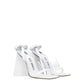 The Attico White Leather Stiletto Heel Sandals