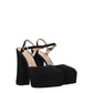 Stuart Weitzman Black Leather Platform Sandals